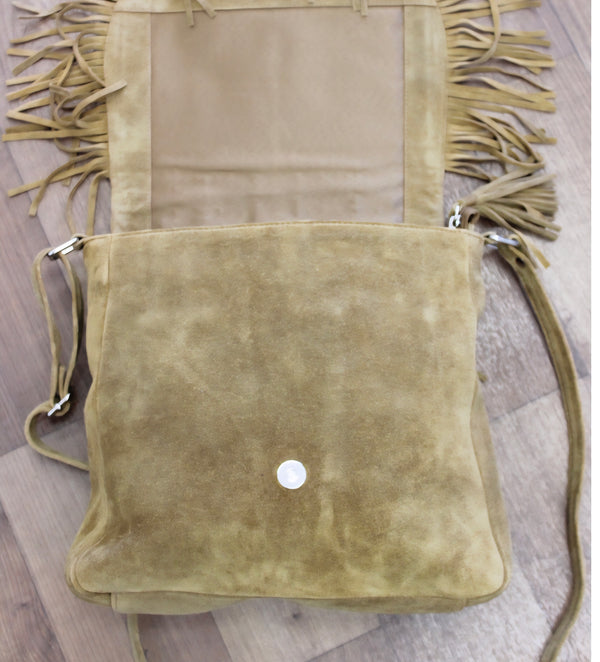 Brown Suede Boho Bag