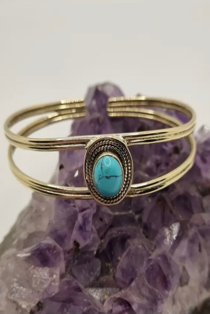 Brass Turquoise Bracelet