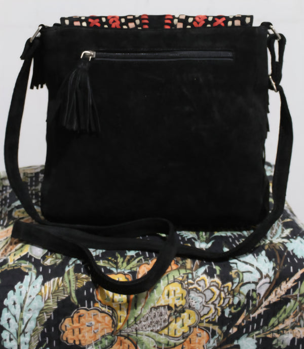 Black Suede Boho Bag