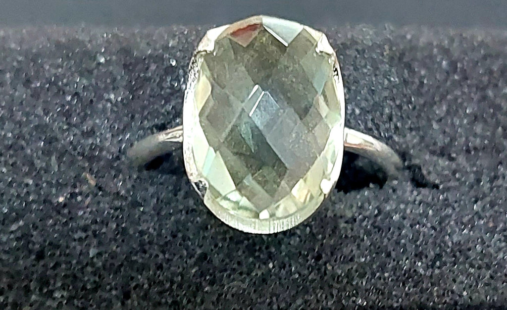 Green amethyst women's ring sales