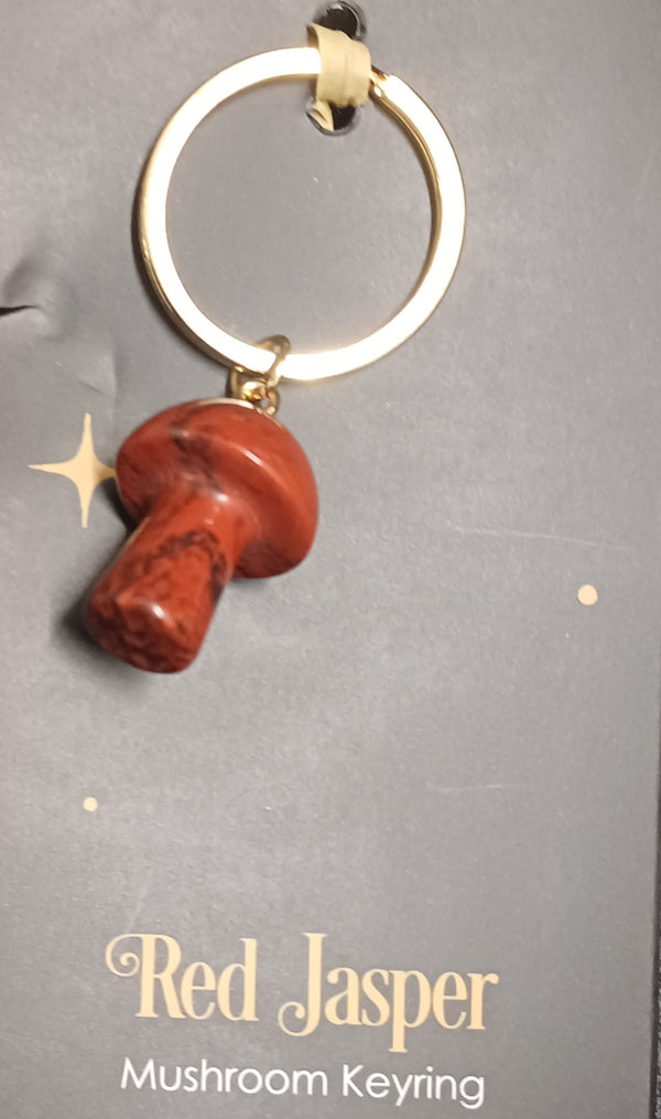 Red Jasper Mushroom Keyring