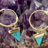 Brass Earrings with Turquoise