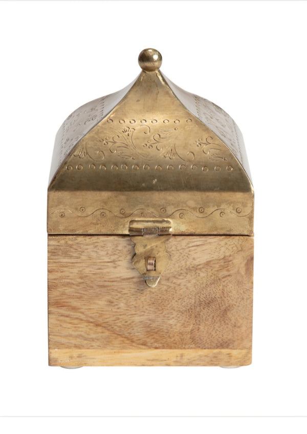 Wooden & Brass Moroccan Box