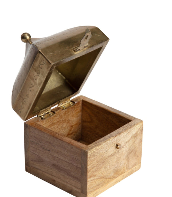 Wooden & Brass Moroccan Box