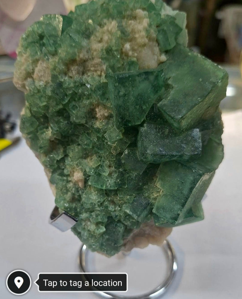 Natural Green Cube Fluorite Cluster