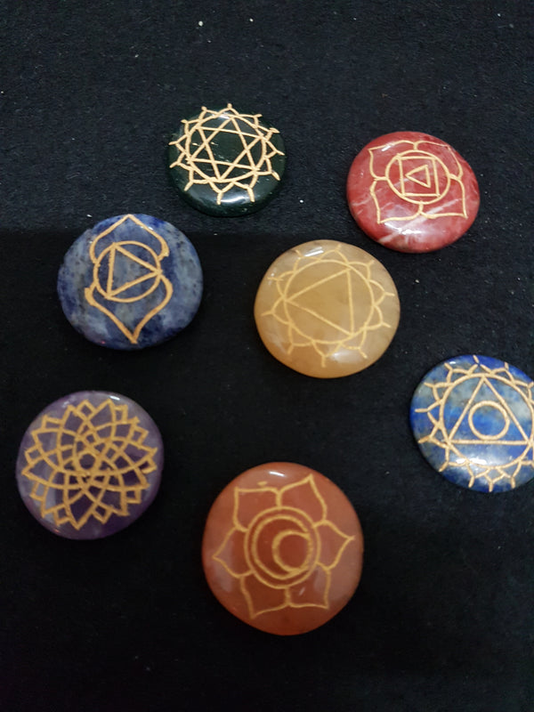7 Chakra Crystal with Reiki Symbols