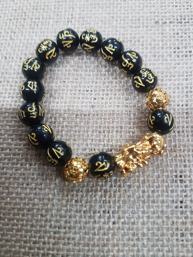 Feng Shui Black Obsidian  Wealth  Bracelet