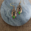 Green Howlite Bronze Earrings