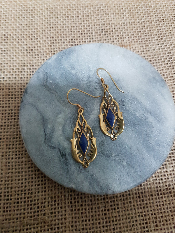 Lapis Lazuli Bronze Earrings