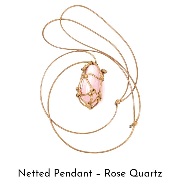 Rose Quartz Netted Pendant