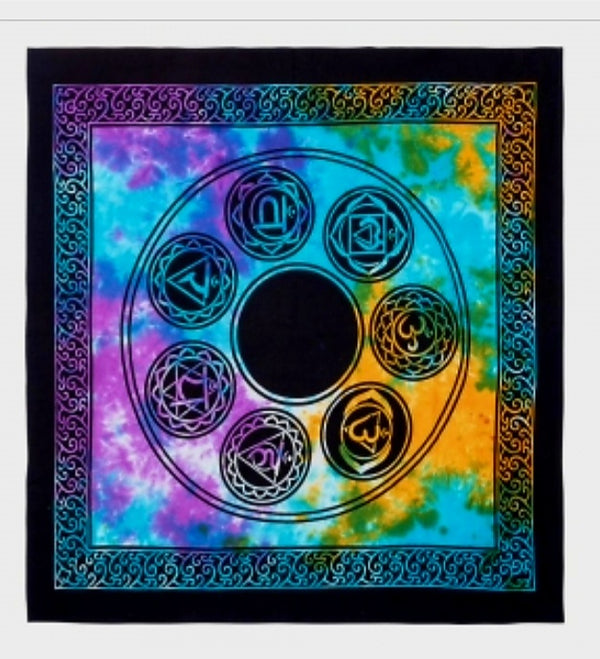 Altar Cloth - Seven Chakra Symbols