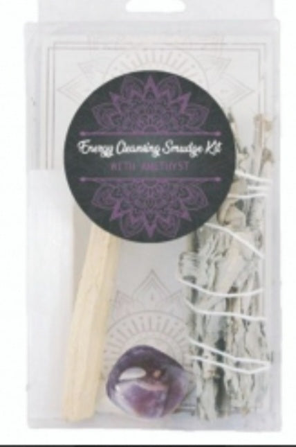 Energy Cleansing Smudge Kit  with Amethyst