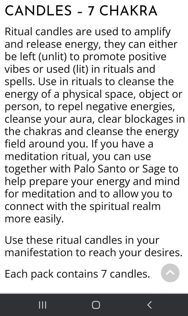 7 Chakra Ritual Candles